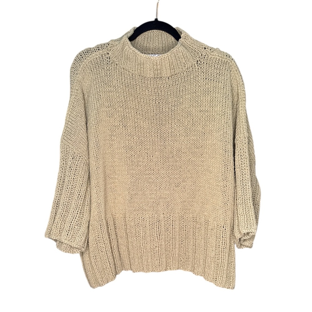 Y2K Chunky Beige Turtleneck Sweater